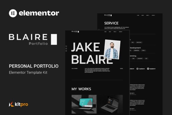 Blaire - Personal Portfolio Elementor Template Kit
