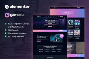 Gamequ - Game Publisher Elementor Pro Template Kit