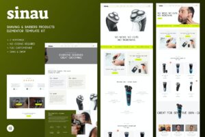 Sinau - Shaving & Barbers Products Elementor Template Kit